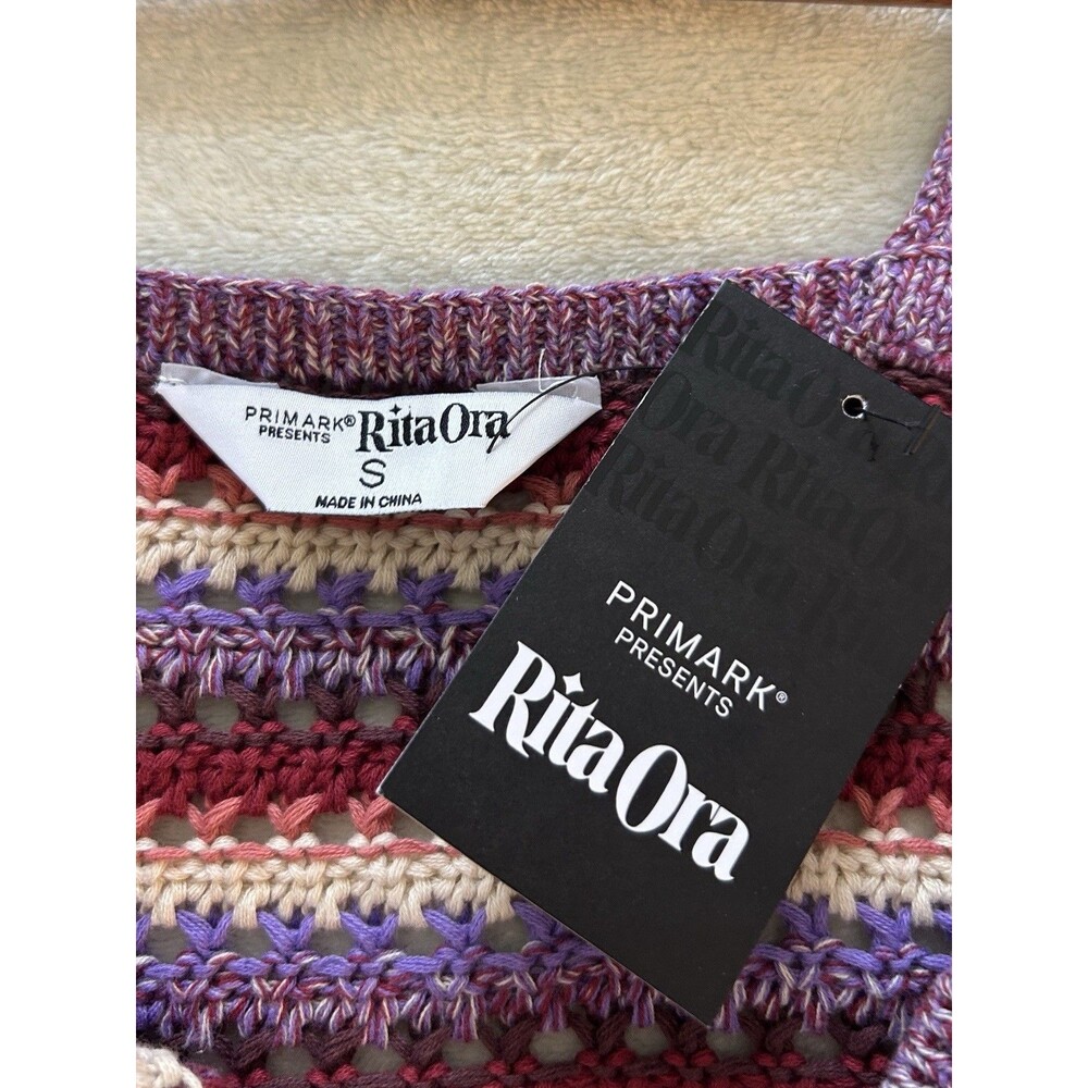 Primark Rita Ora Shirt Small Crochet Hippie Festival Handmade Y2k Style Hippie - Picture 9 of 10
